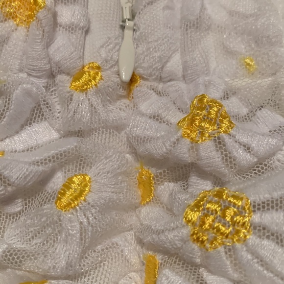 FOR LOVE AND LEMONS DAISY LACE MESH KNIT MINI SKIRT WITH RUNCHING FULLY LINED M - Picture 9 of 15